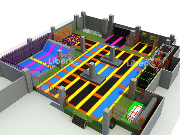 Large Kids Indoor Playground Trampoline Park Supplier